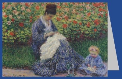 Claude Monet. Camille Monet und Kind im Garten des Künstlers