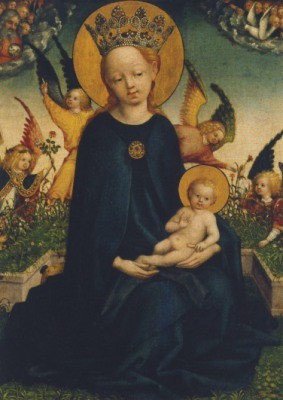 Stephan Lochner. Maria mit dem Jesuskind vor der Rasenbank