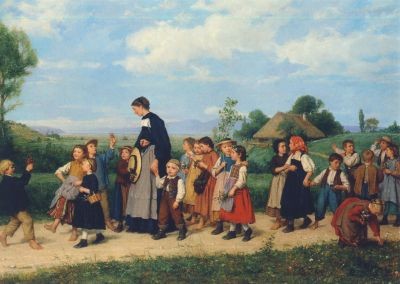 Albert Anker. Der Schulspaziergang, 1872