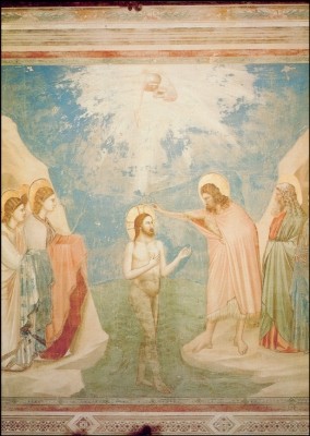 Giotto di Bondone. Die Taufe Christi. KK