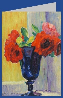 Alexej von Jawlensky. Großes Stillleben: Rosen / Blauer Vase