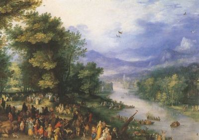 Brueghel, P. Landschaft mit dem jungen Tobias. KK