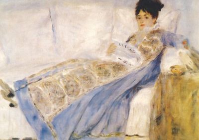 Piere-Auguste Renoir. Madame Monet auf dem Sofa, um 1874
