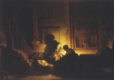 Rembrandt. Die alte Anna mit Maria und dem Kind. KK