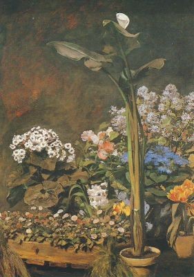 Piere-Auguste Renoir. Aron und Gewächshauspflanzen, 1864