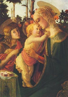 Botticelli, S. Madonna mit Jesus und Johannes. KK