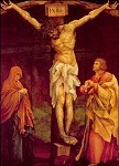Grünewald, M. Christus am Kreuz mit Maria und Johannes. KK