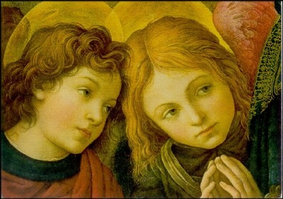 Filippino Lippi. Zwei Engel. Kunstdruck "E"