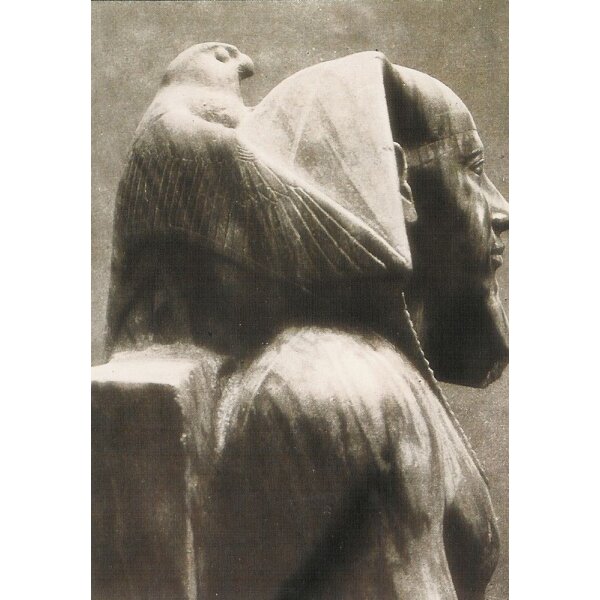 Aegyptisch. König Chefren mit Horus-Falken, 4. Dynastie
