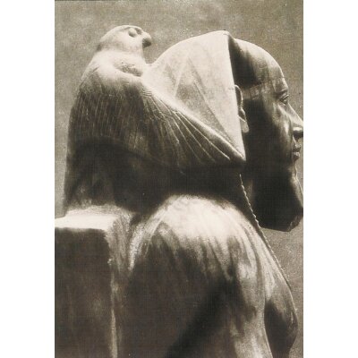 Aegyptisch. König Chefren mit Horus-Falken, 4. Dynastie