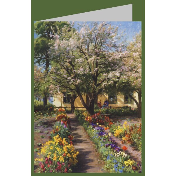 Peder Mønsted. Blühender Garten im Frühling, 1930
