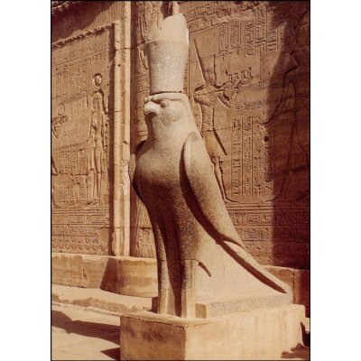 Aegyptisch. Horusfalke m.Doppelkrone,Baubeginn 237 v.Chr.