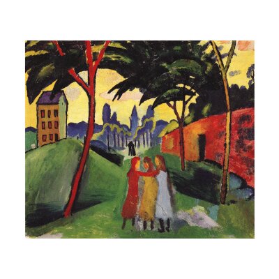 August Macke. Landschaft mit drei Mädchen