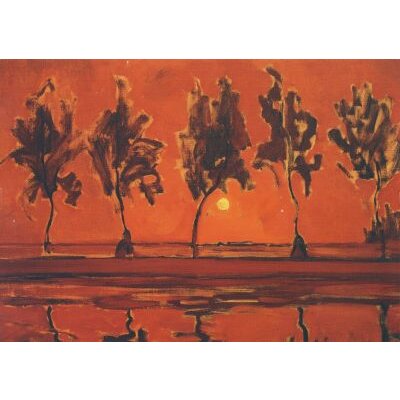 Piet Mondrian, Bäume am Gein, aufgehender Mond, 1907