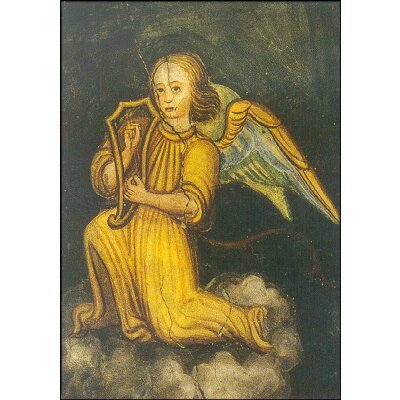 Engel mit Harfe, 16. Jh. Wandmalerei