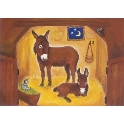 Heike Stinner. Esel im Stall