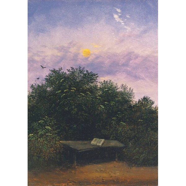 Carl Gustav Carus. Blühende Holunderhecke im Mondschein