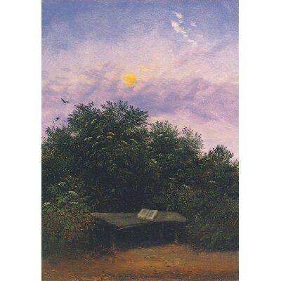 Carl Gustav Carus. Blühende Holunderhecke im Mondschein