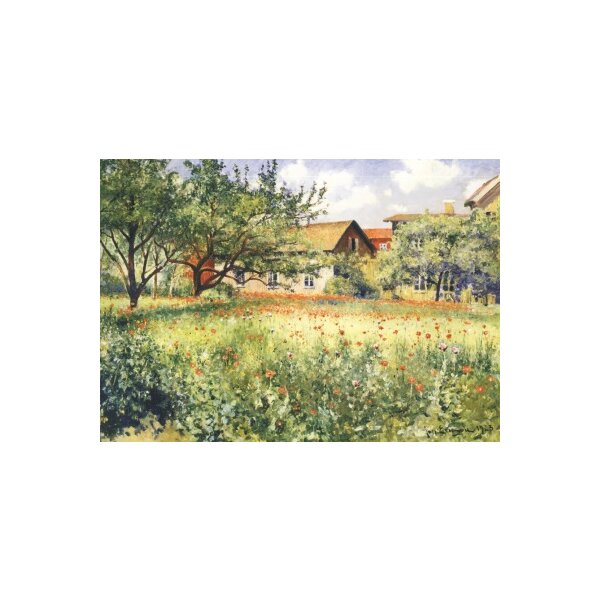 Johan Eric Ericson, Mohnblumen auf sonniger Wiese, 1923