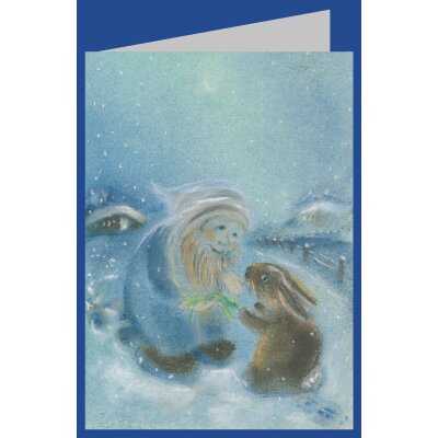 Sabine Reinink. Zwerg mit Hase im Winter