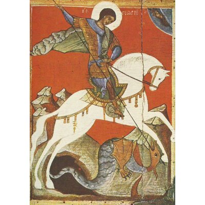 Nowgoroder Schule. Drachenwunder des Heiligen Georg