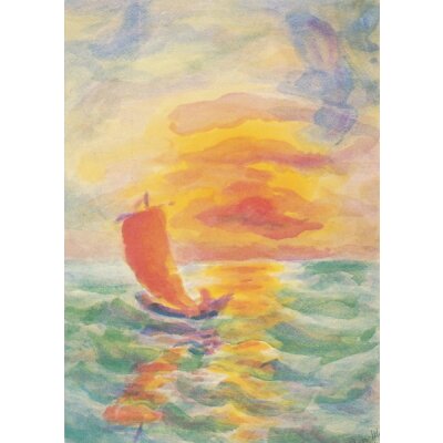 Hilde Boos. Sonnenuntergangam See, 1956