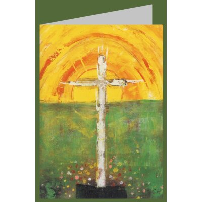 Christel Holl. Kreuz im Sonnenaufgang
