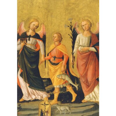Domenico di Michelino. Zwei Engel und der junge Tobias, 1480