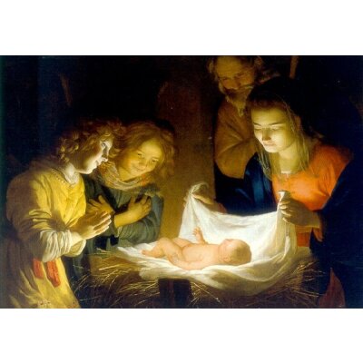 Gerard van Honthorst. Die Anbetung des Kindes, um 1620