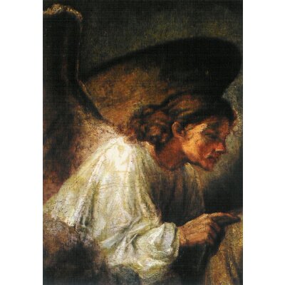 Rembrandt. St. Joseph`s Traum, Ausschnitt um 1650