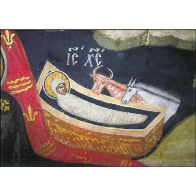 Byzantinisch. Christkind in der Krippe