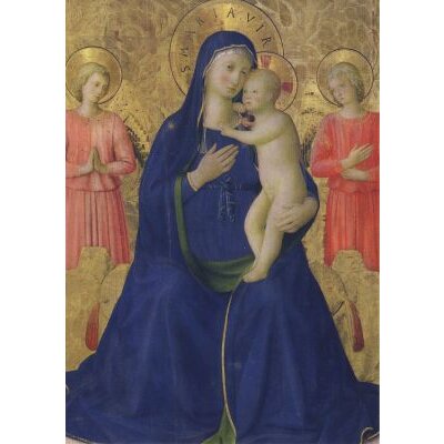 Die Jungfrau und das Kind auf dem Thron mit zwei Engeln,1452