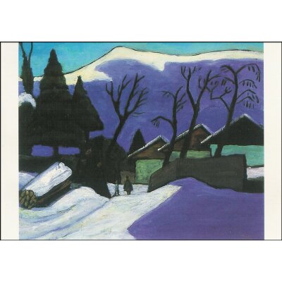 Gabriele Münter. Drei Häuser im Schnee, 1933