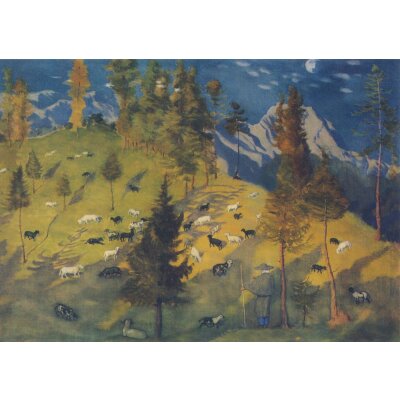 Ernst Kreidolf. Schafweide, 1920/21