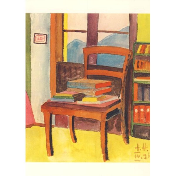 Hermann Hesse. Stuhl in meinem Arbeitszimmer, Aquarell April 1921