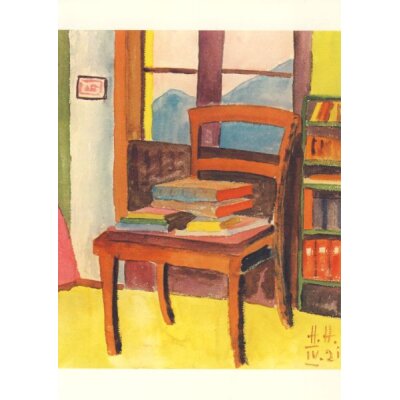 Hermann Hesse. Stuhl in meinem Arbeitszimmer, Aquarell...