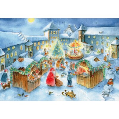 Dorle Schausbreitner. Weihnachtsmarkt, 47x31cm