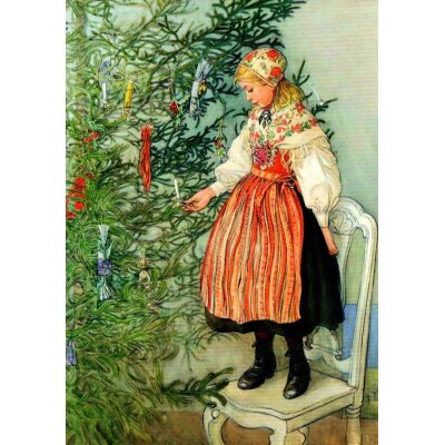 Carl Larsson. Das Schmücken des Baumes, 1917