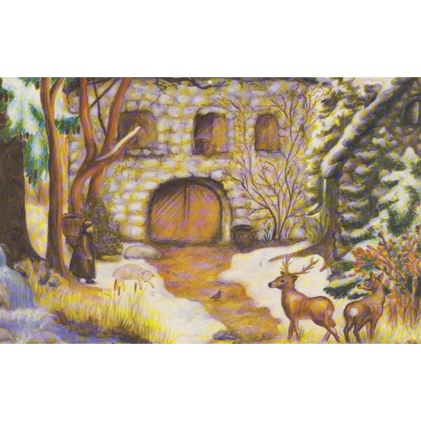 Effi Spalinger. Weihnachten im Wald. 47x31cm