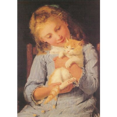 Albert Anker. Mädchen mit Katze