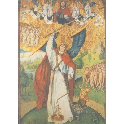 Meister von Olillet. Erzengel Michael, der Seelenwäger