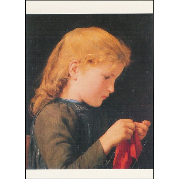 Albert Anker. Strickendes Mädchen