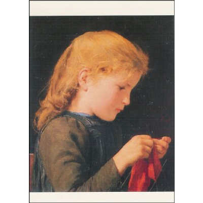 Albert Anker. Strickendes Mädchen
