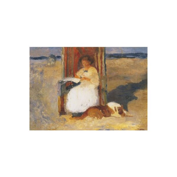 Elisabeth Büchsel. Lesende Frau im Strandkorb, um 1912