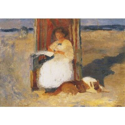 Elisabeth Büchsel. Lesende Frau im Strandkorb, um 1912