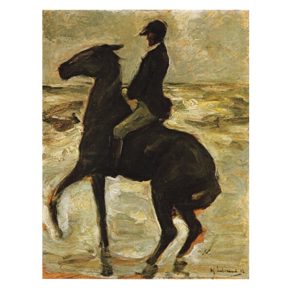 Max Liebermann. Reiter nach links am Strand