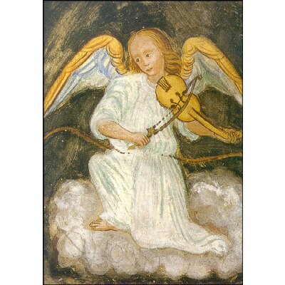 Engel mit Geige, 16. Jh. Wandmalerei