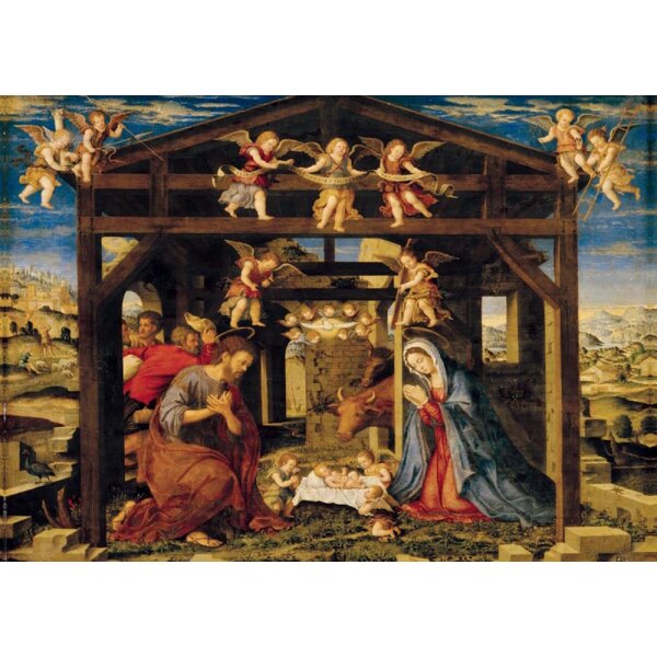 Girolamo Da Santacroce. Die Anbetung des Kindes.