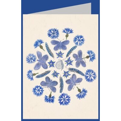 Anna Malten (Lübsee). Blaue Feder-Falter-Blüte,...