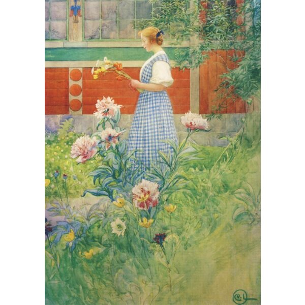 Carl Larsson, Lisbeth mit Pfingstrosen, 1908